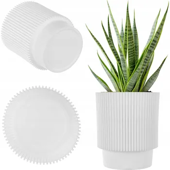 Květináč Bílý plast Květináč Kadax 15,5 cm x 15,5 x 16,5 cm