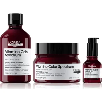 L’Oréal Professionnel Color Obsession L’Oréal Professionnel Serie Expert Vitamino Color Spectrum šampon pro ochranu barvy 300 ml + L’Oréal Professionnel Serie Expert Vitamino Color Spectrum sérum pro lesk 50 ml + L’Oréal Professionnel Serie Expert Vitamin