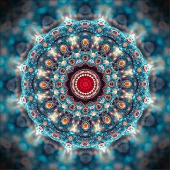 Obraz Diamantová mozaiková výšivka Mandala 7D Kolo Granátově hnědá 30x30