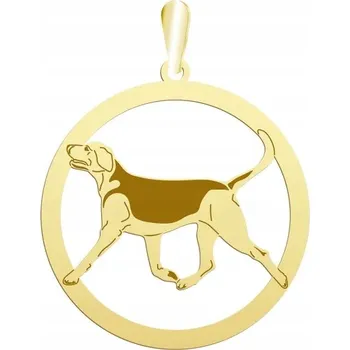 Přívěsek Zlatý přívěsek s motivem psa plemene Polský honič 925, GRAVÍROVÁNÍ DÁREK