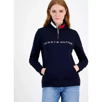Dámská mikina Tommy Hilfiger dámská mikina se zipem Embroided Logo tmavě modrá M