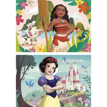 Puzzle 2 x 50dílné Puzzle Educa Moana / Sněhurka (dřevěné)