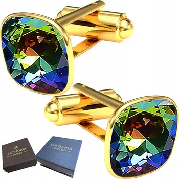 Manžetový knoflíček Zlaté manžetové knoflíčky ke košili Stříbro 925 Křišťál K narozeninám Svatba
