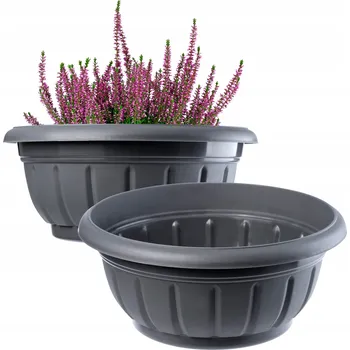 Květináč Květináč 20 cm, plast, šedý