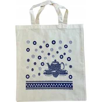 Nákupní taška Bavlněná taška s krátkými uchy – Džbán a šálky – Vhodná k Bolesławiec keramice