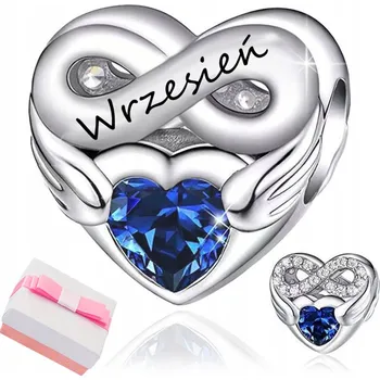 Přívěsek STŘÍBRNÝ PŘÍVĚSEK MĚSÍC ZÁŘÍ KORÁLEK CHARMS