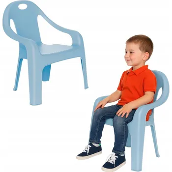 Jídelní židlička Plastová židlička pro děti Lucky - modrá