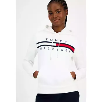 Dámská mikina Tommy Hilfiger dámská mikina Embroided Logo bílá M