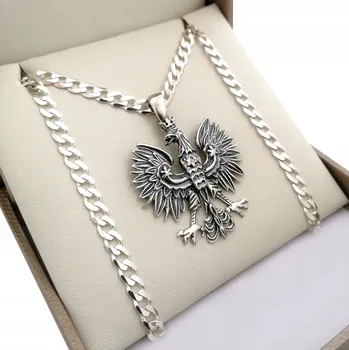 Náhrdelník PÁNSKÝ STŘÍBRNÝ ŘETÍZEK PANCR + OREL, STŘÍBRO 925