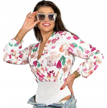 Body Bílé dámské body s květinami ART4383 Univerzální velikost
