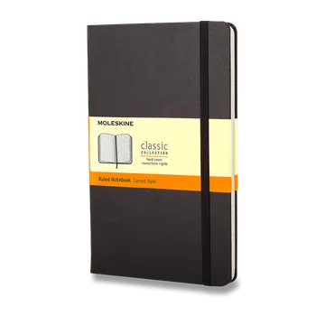 Zápisník Zápisník Moleskine - tvrdé desky, S, linkovaný - černý