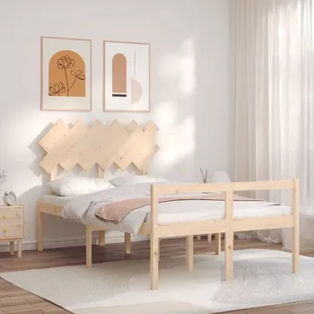 Postel zahrada-XL Postel s čelem pro seniory Double masivní dřevo 3195521