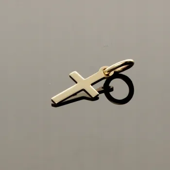 Přívěsek Zlatý hladký katolický křížek ze zlata ryzosti 585