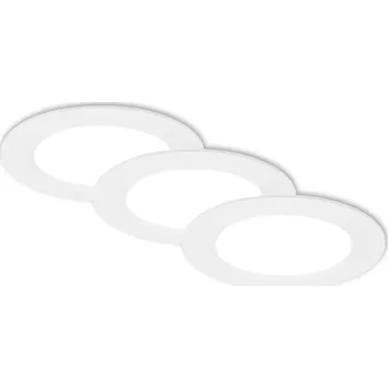 Bodové svítidlo BRILONER 3ks sada LED vestavné bodové svítidlo – pr.12mm, ploché, 6W, 230V, neutrální bílá, bílé 7993036