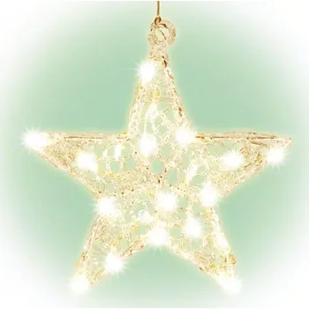 Vánoční osvětlení LED hvězda do okna FK0215 20 LED teplá bílá