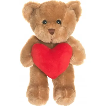 plyšák Plyšák Medvídek Theo se srdíčkem - plyšová hračka, dárek pro děti, bronz 19 cm