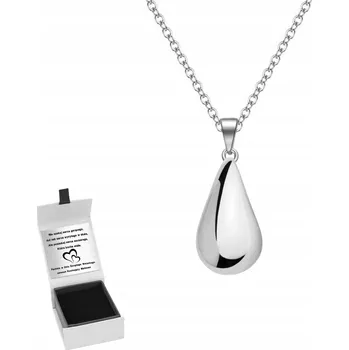 Náhrdelník STŘÍBRNÝ NÁHRDELNÍK ŘETÍZEK DÁMSKÝ S PŘÍVĚSKEM KAPKA SLZA STŘÍBRO GRAVÍROVÁNÍ