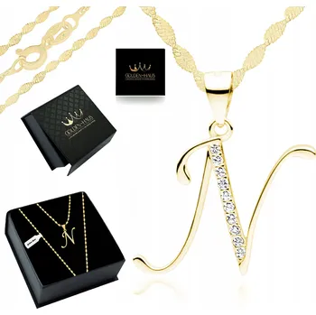 Přívěsek ZLATÝ DÁMSKÝ PŘÍVĚSEK S PÍSMENEM N 925/585 JAKO DÁREK PRO DÍVKU