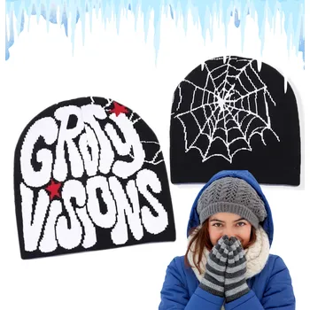 Pokrývka hlavy ČEPICE PODZIMNÍ ZIMNÍ 2YK DIKOM ČERNÁ STREETWEAR SPIDER TEPLÁ AKRYLOVÁ