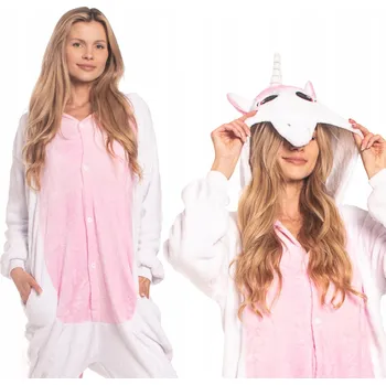 Dámské pyžamo Dámské pyžamo Kostým Kigurumi Overal Overal Jednorožec Světle Růžová 175-185 XL