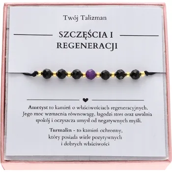 Náramek Náramek s turmalínem a ametystem ŠTĚSTÍ A REGENERACE TALISMAN stříbro 925