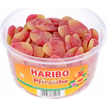 Bonbon Haribo Želé Bonbony Pfirsiche Broskve Růžové White Peach-Aloha 150 Ks/1350g DE
