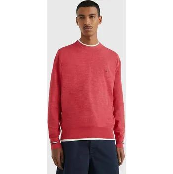 Pánský svetr Tommy Hilfiger pánský červený svetr Mouline - M