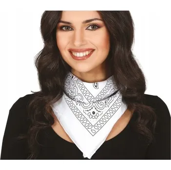 NÁKRČNÍK KOVBOJSKÝ BÍLÝ ŠÁTEK PRO KOVBOJE KOVBOJKY KARNEVAL PÁRTY