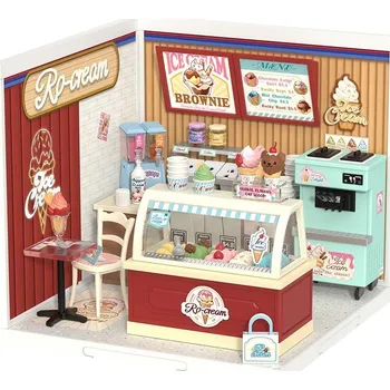 3D puzzle ROBOTIME Rolife DIY House: Zmrzlinárna s LED osvětlením 144 dílků