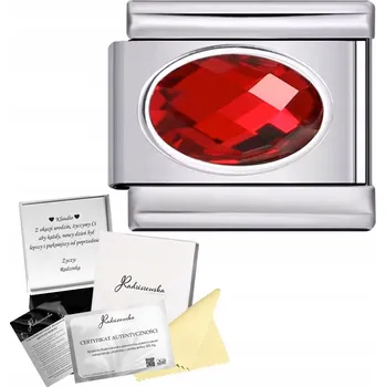 Náramek Článek do modulárního Náramky: Kulatý Křišťál, červený, spojovací díl