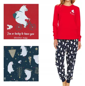 Dámské pyžamo Doctor Nap dámské pyžamo bavlna červené velikost XL