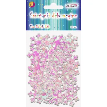 Vánoční dekorace Vločky k dekoraci 3,5 cm 30 ks bílé hologram