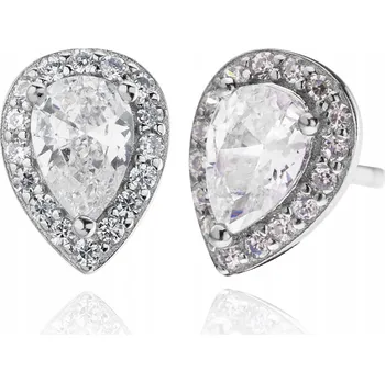 Náušnice STŘÍBRNÉ SLZY SE ZIRKONY NÁUŠNICE NA PUZETU