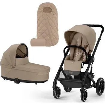 Kočárek Cybex Balios S Lux Kompletní kočárek + Fusak Snogga - Black/Almond Beige