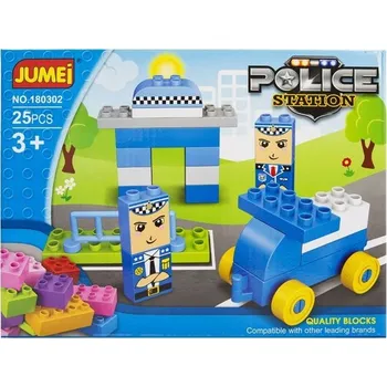 ostatní stavebnice Juemi STAVEBNICE 180302 – 25 PRVKŮ POLICIE