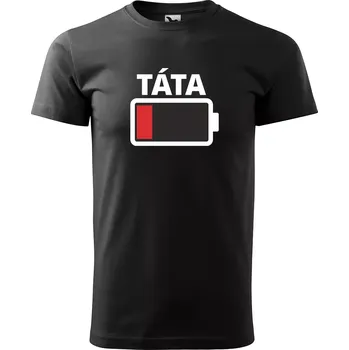 Sablio Tričko s potiskem pro tátu, vybitá baterie - černé 5XL