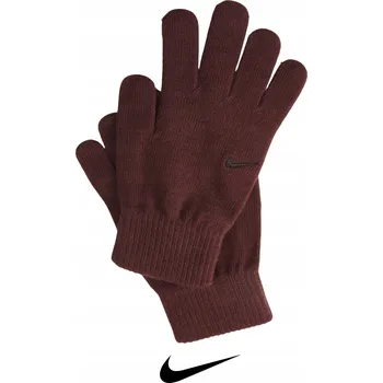 Rukavice Zimní rukavice NIKE Knit Gloves Burgundské Teplé Pohodlné Na Zimu S/M