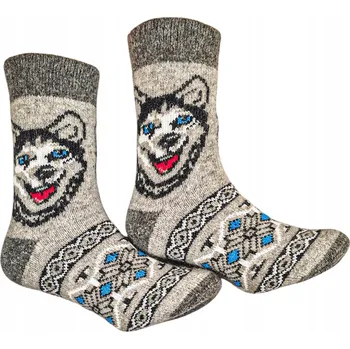 Pánské ponožky PONOŽKY VLNĚNÉ TEPLÉ SILNÉ NEKOUSAVÉ 38-42 VLK I