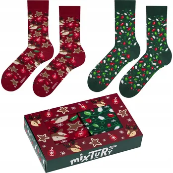 Dámské oblečení Ponožky Vánoční dámské ZOOKSY 36-40 veselé barevné SADA 2 párů