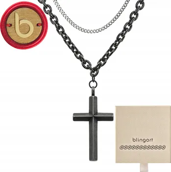 Náhrdelník Pánský náhrdelník s KŘÍŽKEM ocel 316L, dvojitý