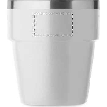 Jednorázové nádobí Dvoustěnný pohárek 250 ml 5 FRONT UPPER, 20x35mm Laserové gravírování, 1 barva