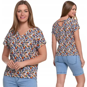 Dámská halenka Dámská bavlněná halenka se vzorem, výstřih do V, střih Regular Fit, stylová MORAJ S