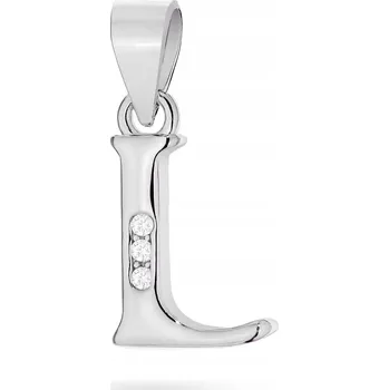 Přívěsek Dámský PŘÍVĚSEK ze stříbra ryzost 925 s písmenem L a kubickým zirkonem