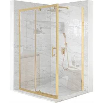 Sprchový kout obdélníkový otevírací zlatý 110x80cm sklo 6mm + povrchová úprava