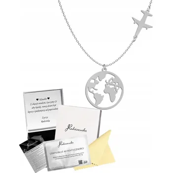 Náhrdelník Stříbrný Náhrdelník LETADLO ZEMĚKOULE