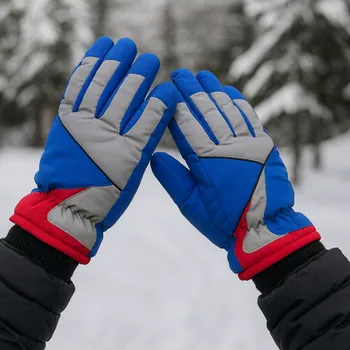 Rukavice BAZAR - Zimní rukavice - Šedo modré Velikost: L