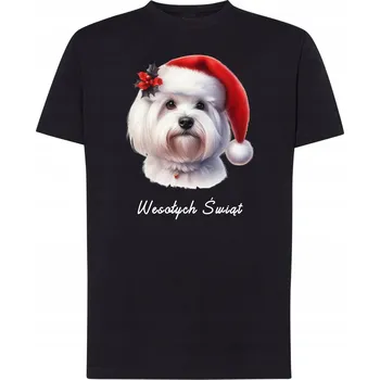 Vánoční pánské tričko Maltézský psík přeje Veselé Vánoce vel. S