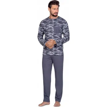 Pánské pyžamo Regina pánské pyžamo 596 s dlouhým rukávem, velikost XXL
