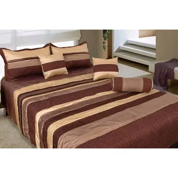 Povlečení Sada povlečení 220x200 z bavlněného saténu v krabici - zeleno-zlatá