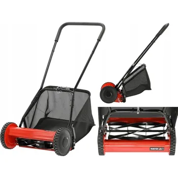 Sekačka Ruční sekačka Yato s košem 27 l, nastavení výšky sečení 17-43 mm, šířka záběru 40 cm